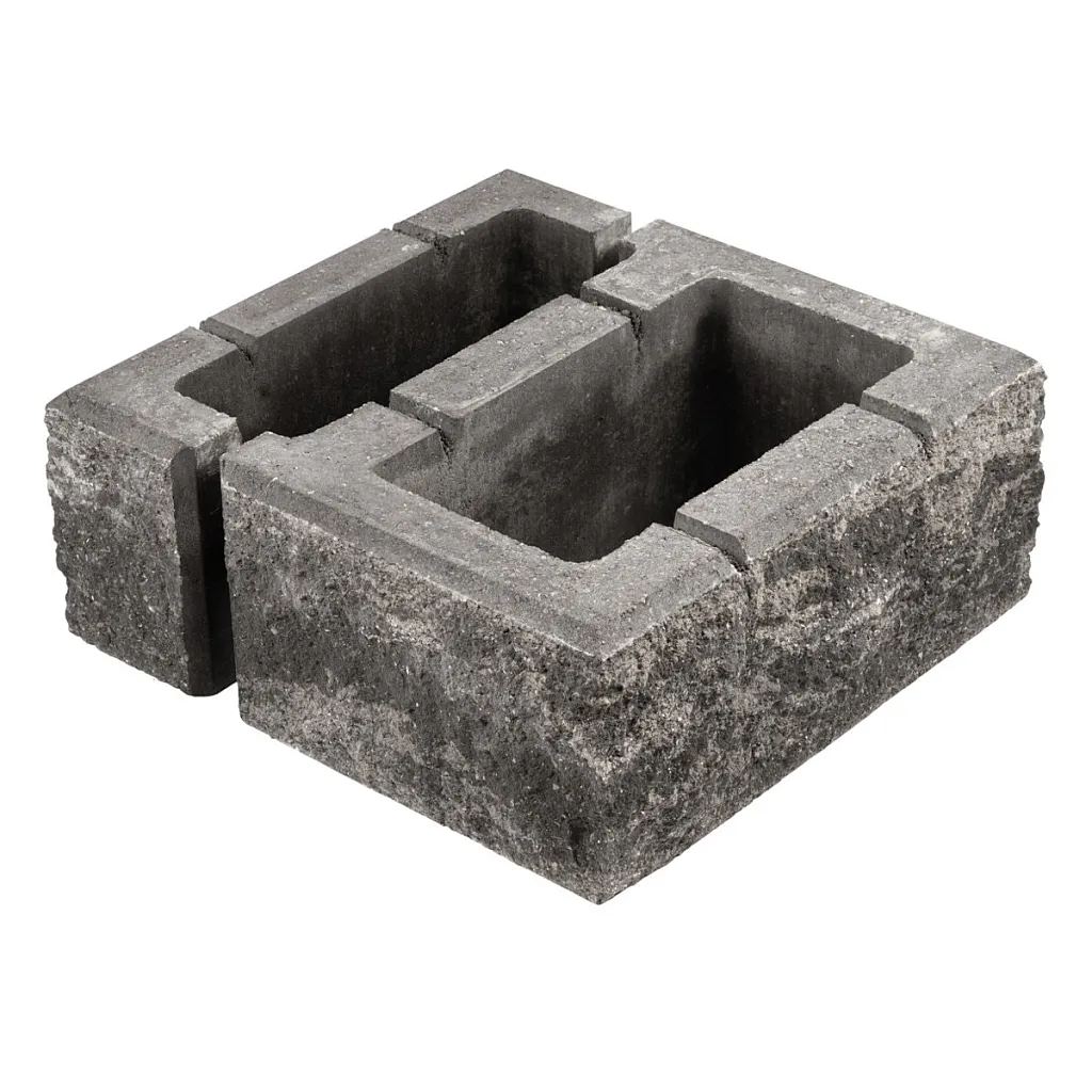 Element stalp gard, Symmetrica, Gardeo, beton, gri antracit, 380 x 380 x 160 mm